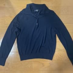 UNIQLOメリノポロセーター L ネイビー 紺 長袖 ニットポロ ユニクロのサムネイル