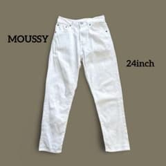 MOUSSY テーパードスリムデニム 24 ホワイト 無地のサムネイル