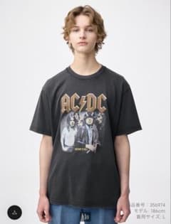 GU AC/DC グラフィックTシャツ Sサイズ ブラックのサムネイル