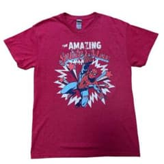 MARVEL SPIDER-MAN 아메코미 프린트 T셔츠 반소매 M 헌옷