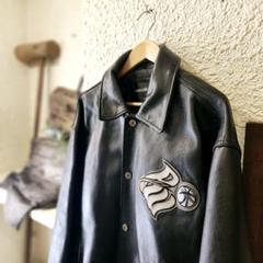 m*o様 メンズXL 良品 ロカウェア オールレザー 本革 スタジャン ブルゾン メンズXL 良品 ロカウェア オールレザー 本革 スタジャン