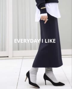 美品♡EVERYDAY I LIKE ジャージー ロングタイトスカート 紺 36 - メルカリ