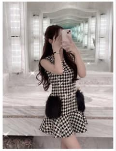 lumignon ルミニョン ワンピース 千鳥柄 - メルカリ