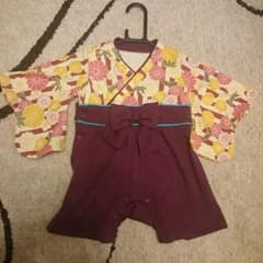 ロンパース 袴 女の子 70 和柄 授乳ケープ付のサムネイル