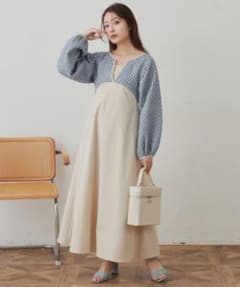 VANNIE U アーチウエストジャガードワンピースのサムネイル