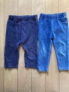 ユニクロ　デニム風　レギンス　パンツ　80 90 95 セットのサムネイル