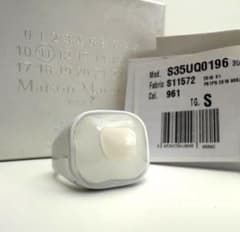Maison Margiela リング 19号 WHT 真鍮 スクエアリング - メルカリ