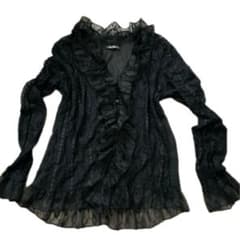 プトマヨ　カーディガン　レース　フリル　ダークコア　ベロア　ゴシック　黒 プトマヨ カーディガン レース フリル ダークコア ベロア ゴシック 黒