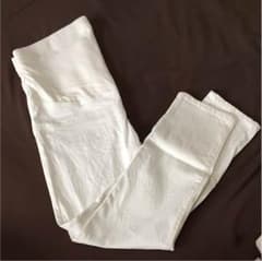 マタニティ お腹周りゆったりパンツ 白のサムネイル
