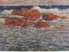 青木　繁【海景】、年代物、希少画集画、状態良好、新品高級額装付 青木 繁【海景】、年代物、希少画集画、状態良好、新品高級額装付
