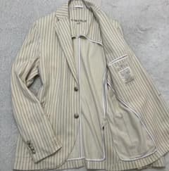 美品✨チルコロ L 48 ストライプ ジャージー 銀ボタン テーラード