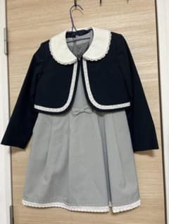 【入学式、卒園式】フォーマルドレスセット 120cm ネイビー/グレーのサムネイル