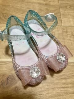 光るキッズ サンダル 15cm ラメ リボンのサムネイル
