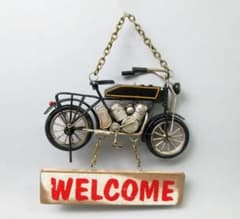 クラシックバイクウェルカムプレート★サインプレートドア掛け★送料込★のサムネイル