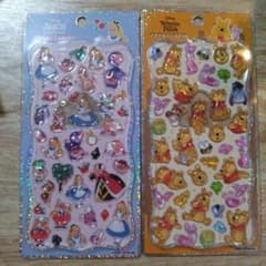 正規品　プチドロップステッカー　ディズニー くまのプーさん アリス 2枚セットのサムネイル