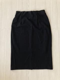 ひざ丈スカート　黒のサムネイル