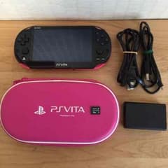 極美品 PS VITA 本体 PCH-2000 ブラック/ピンク おまけ付のサムネイル