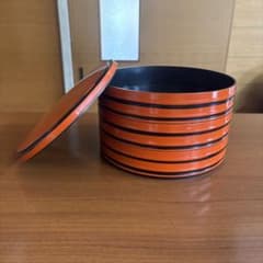 重箱 3段 朱色 黒色 漆器風のサムネイル