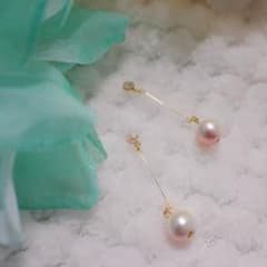 2点☆貼るピアス☆グラデーションコットンパールのサムネイル