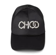 【最終値下げ】希少！正規品JIMMY CHOO クリスタルロゴキャップ　送料無料のサムネイル