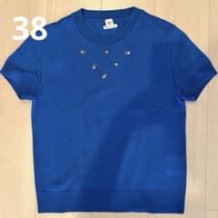 HERMESエルメス 定価18万 サマーニット　シルバー金具　ブルー 38 HERMESエルメス 定価18万 サマーニット シルバー金具 ブルー 38 - メルカリ