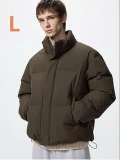 【新品未使用】UNIQLO シームレスダウンジャケット ダークブラウン　Lのサムネイル