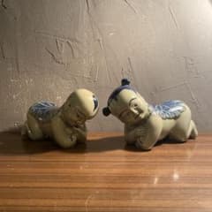 レトロ 中国美術 陶器製枕 唐子 雑貨 骨董品 置物オブジェ インテリア