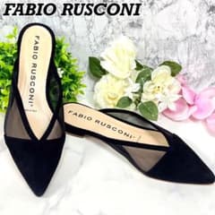 未使用級FABIORUSCONI ポインテッドトゥ ミュール メッシュ ブラック 未使用級FABIORUSCONI ポインテッドトゥ ミュール メッシュ ブラック