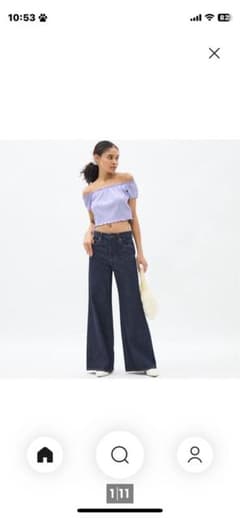 GU ローライズバギージーンズ XS 補正有　股下68のサムネイル