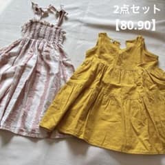 Baby striped dress, sizes 80cm and 90cm, available at Birthday and Nishimatsuya stores.