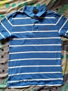 Polo Ralph Lauren ボーダー ポロシャツ ブルー Lのサムネイル