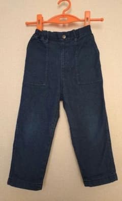 UNIQLO KIDS ダークブルーデニム 長ズボン 裏起毛 110cm