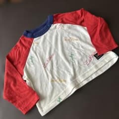 Lee ラグラン長袖カットソー 100cm 総柄　薄手　ショート丈