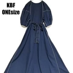 ✴︎KBF 配色ステッチ ボリュームスリーブ ワンピース ONEsize