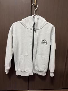 【130cm】CAMP7 キッズ ジップパーカー グレー ライトアウター 子供服のサムネイル