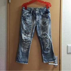 ★あいな様専用★レディース ダメージ ジーンズ ７部丈 ロールアップ 裏地付きのサムネイル