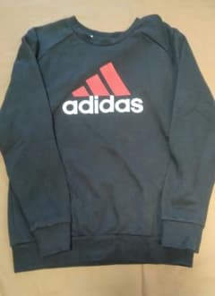 adidas☆トレーナー☆裏起毛☆160cm☆ブラック☆美品のサムネイル
