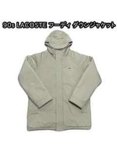 90s LACOSTE ラグラン フーディー vintage ベージュ 激レア - メルカリ