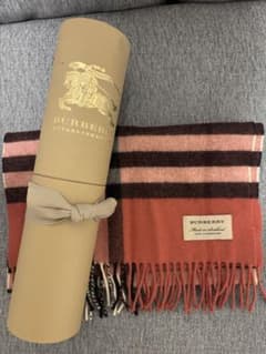 BURBERRY チェック柄マフラー ピンク系のサムネイル