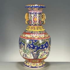琺瑯彩花鳥 도문 양귀 꽃병 경덕진 도자기 장식품 현대 공예품 미술품 입상