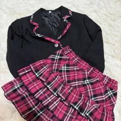 女の子 フォーマルスーツ110ジャケット スカート チェック ピンクセット入学式のサムネイル
