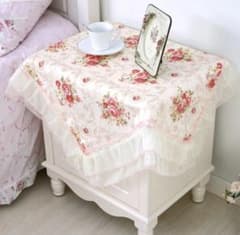 姫系♡薔薇♡ローズ♡レース♡テーブルクロス60x60Aのサムネイル