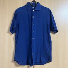 BEAMS F ビームスF 半袖シャツ ネイビー スリムフィットのサムネイル