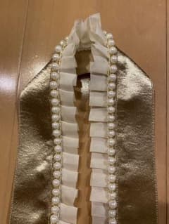値下げしました　重ね襟 ゴールド フリル パール装飾のサムネイル