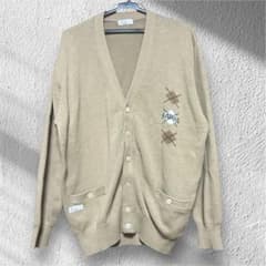 美品】Papas パパス 長袖 Vネック コットン ニットカーディガン F