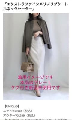 エクストラファインメリノリブタートルネックセーター　Lのサムネイル