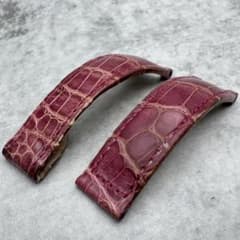 カルティエ 純正ベルト パシャ用 ラグ幅18mm クロコダイル ピンク 腕時計