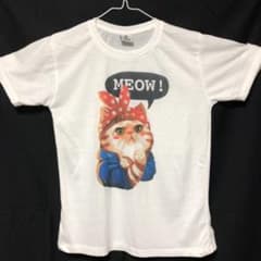 ミャオ猫Tシャツ Sサイズ メンズ レディース  白 ホワイト  新品のサムネイル