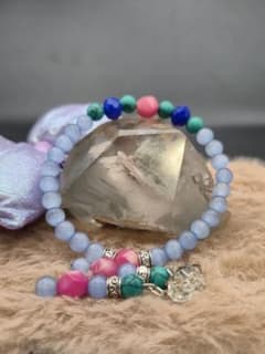 ハンドメイド カラフルビーズブレスレット＆ピアスセットのサムネイル