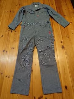 Lサイズ　つなぎ　ジャンプスーツ　ワークマン　ヒッコリー　BlueBのサムネイル